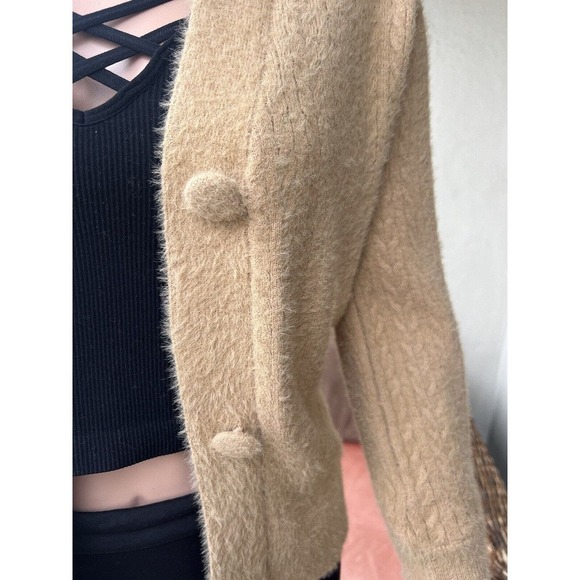 Cupcake Clothing LTD Women's Small Soft Button Up Tan Cardigan Sweater - Picture 5 of 7